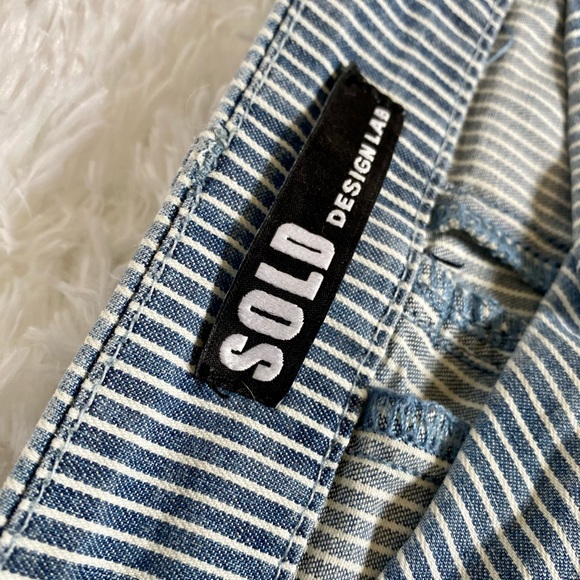 Design Lab company vintage blue and white cotton striped pants, women’s size 26 - Picture 5 of 16
